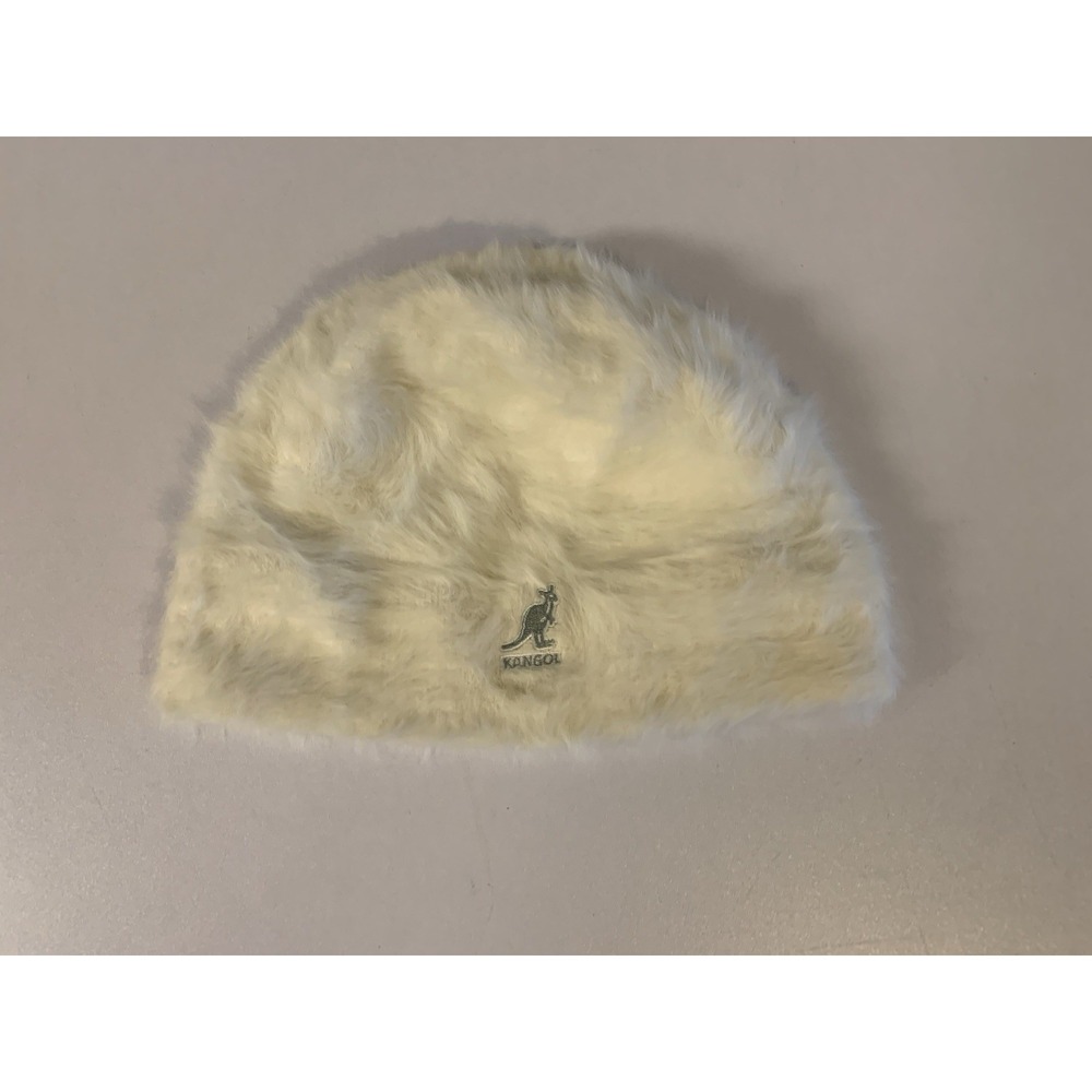 Vintage Kangol Furgora Skull Cap White Angora Fuzzy Beanie Hat Y2K Hip Hop Halo